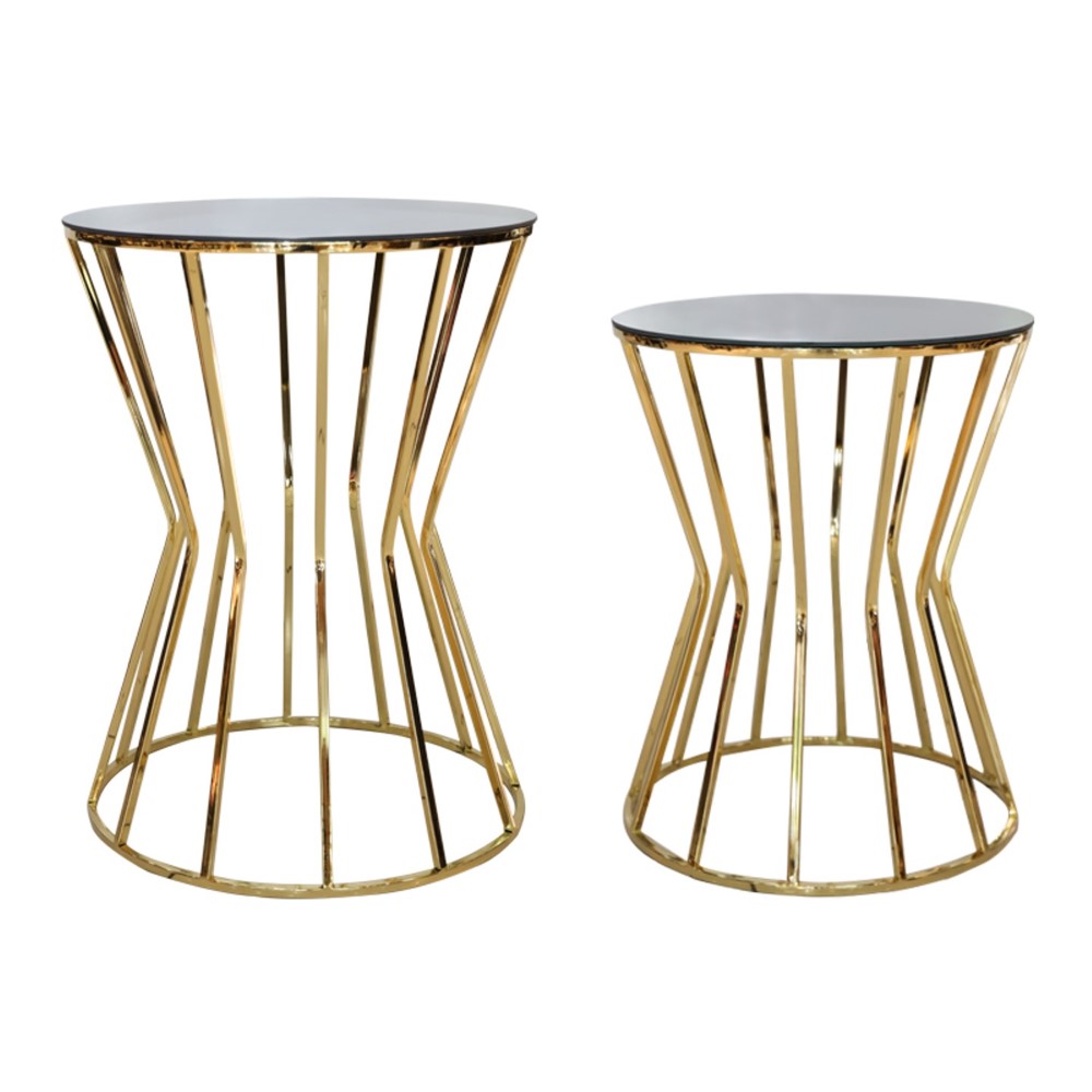Ajda Sehpa 2'li Set (Gümüş/Altın)