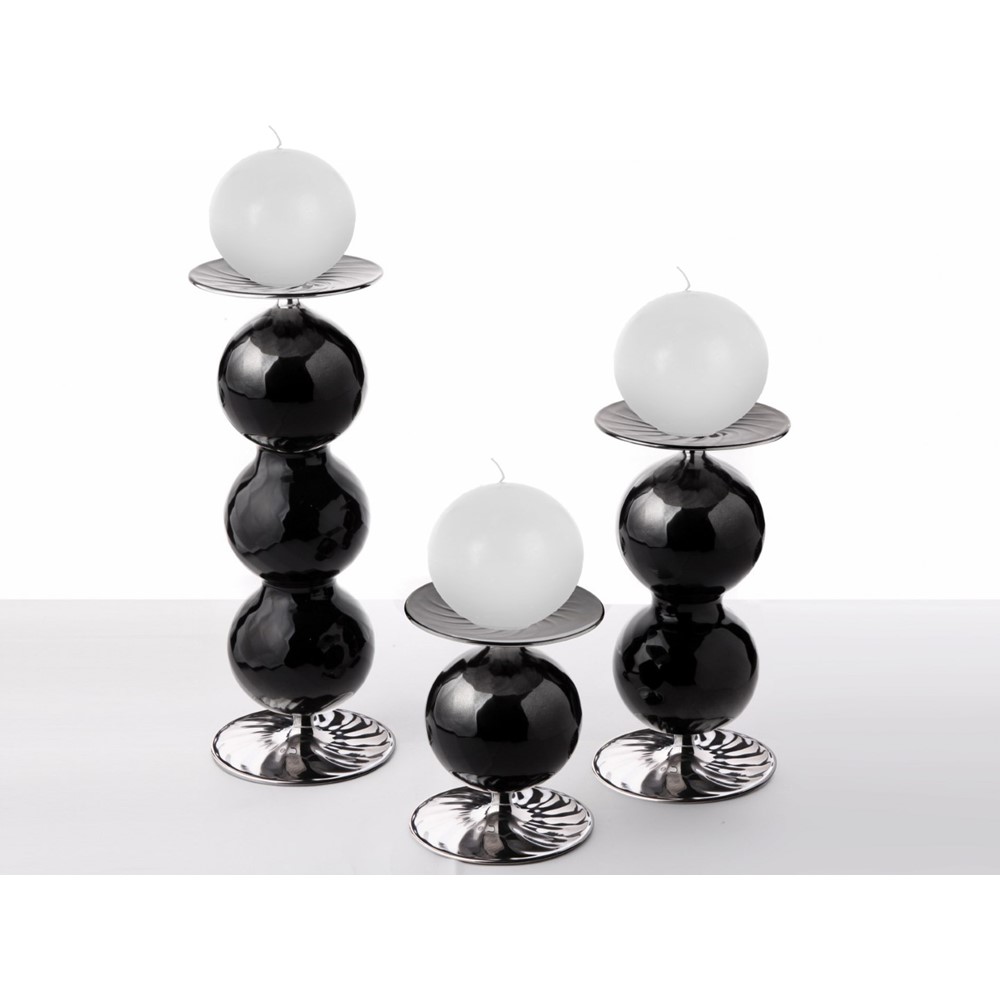 Üfleme Cam Top Şamdan Set (Değişik Renklerde)