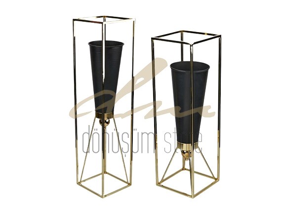 Saksı Set 70x90cm (Gümüş/Altın)