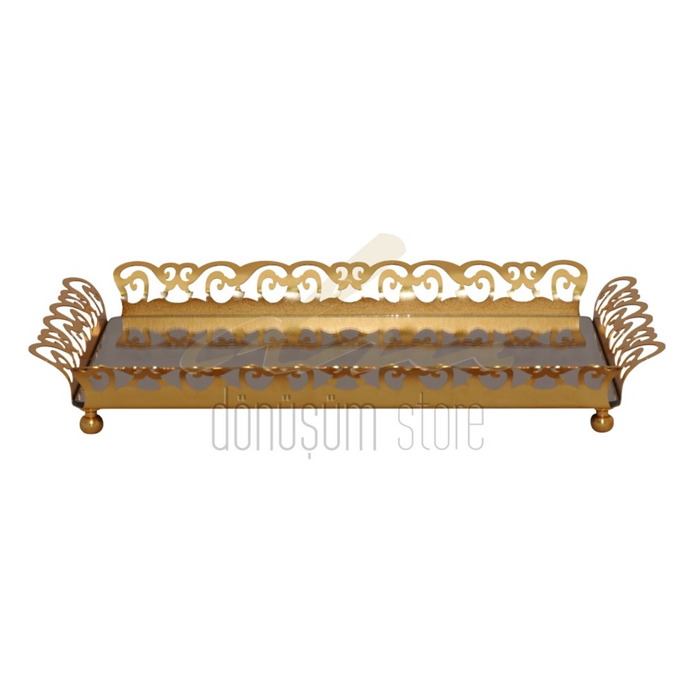 Sarmaşık S Tepsi Büyük (Altın-Gümüş-Oksit)