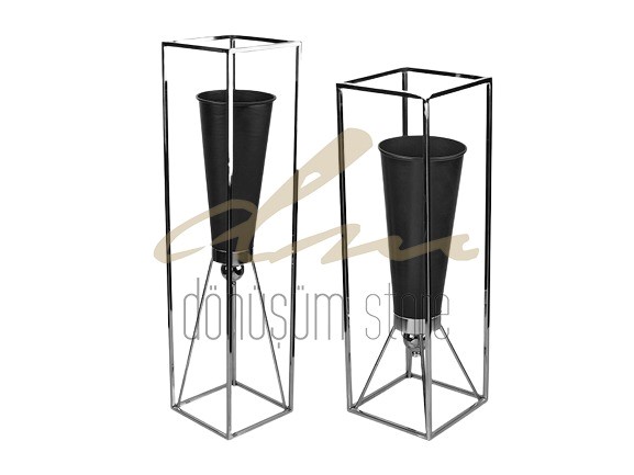 Saksı Set 70x90cm (Gümüş/Altın)